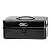 Jssmst Multi-Purpose Durable Steel Tool Box Black Medium, Removable DIY Plastic Tray Included, 14 x 6.7 x 6.1'', R-151355