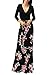 SUNNOW Womens Sexy Ladies Deep V Neck Party Dress Maxi Long Evening Dress (L, Black2)