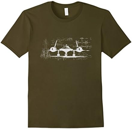 Men's SR-71 Cold War Recon Plane T-Shirt Large Olive
