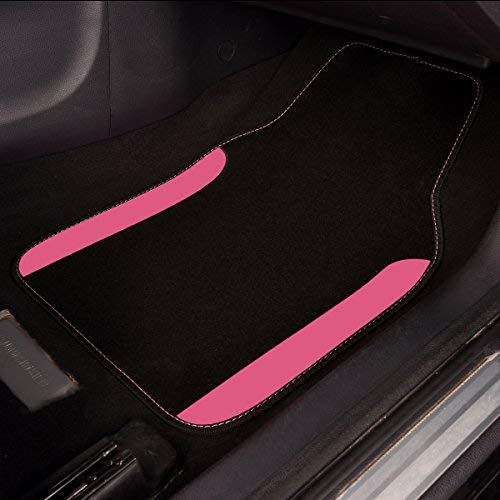 CAR PASS Rainbow Waterproof Universal Fit Car Floor Mats, Fit for SUV,Vans,sedans, Trucks,Set of 4(Black with Rose Red) - Thumbnail 7