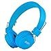 SODEE Folding Stereo Wired Headphones For Kids,Girls Headphones,Boys Headphone,In-line Microphone Remote Control Over ear Headphone with Soft Earpads for Cellphones PC Gaming Devices(Blue)