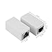 Ethernet RJ45 Adapter (2Pack) - XINCA Shielded in Line RJ45 Coupler for Cat7 Cat6 Cat5e Ethernet Cable Extender Connector - Female to Female (White - 2Pack)