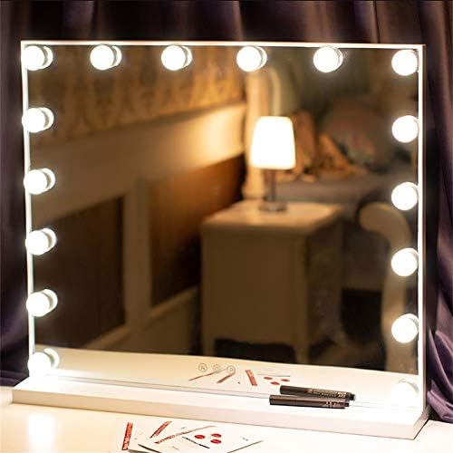 FANHHUI Frameless Vanity Mirror with Light Hollywood Makeup Lighted Mirror 3 Color Light (White)