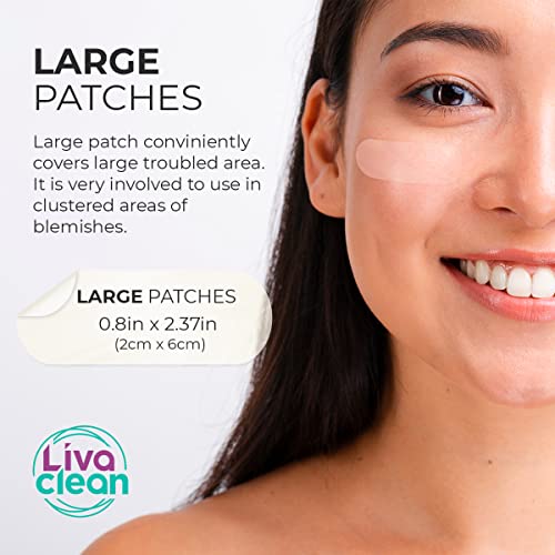 20 CT LivaClean Large Hydrocolloid Acne Patches For Pore Spots Nose Face Cystic Pimple Zit