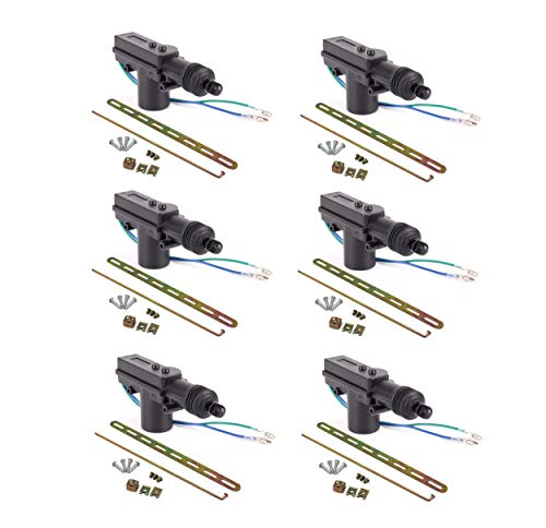 CARVIYA 6 Pack Universal Car Auto Heavy Duty Power Door Lock Actuator Motor Professional 2 Wires DC 12V Auto Central Locking System Motor
