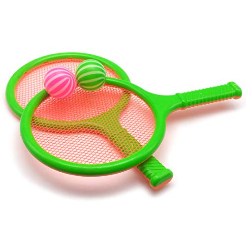 Children Kids Play Game Plastic Tennis Racket Sports Toy 2 Rackets Set - Thumbnail 2