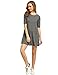 ROMWE Women's Short Sleeve Casual Loose Fit T-Shirt Tunic Dress Swing Dress Grey S