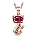 BRILLA Swarovski Elements Crystal Gifts Fashion Jewelry Pendant Necklace for Women (Red Cat)