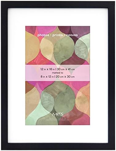 Mcs 12x16 Inch Art Frame With 8x12 Inch Mat Opening Black