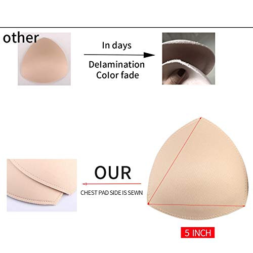 Bra Pads Inserts 4 Pair, Women's Breathable Comfortable Sport Bathing Suit Bra Pads by Alrigon (3 COLOR)
