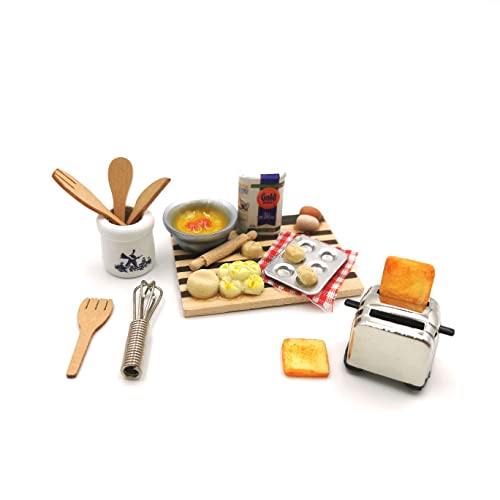 SXFSE Dollhouse Decoration Accessories, 1:12 Dollhouse Miniature Scene Model Breakfast Bread Machine Set at Amazon