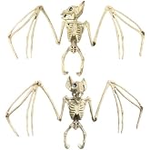 Aweilan Halloween Animal Skeleton, Horrible Bat Skeleton Simulation Model, Vivid Bone for Yard Garden Lawn Patio Party Favors Decor, 2pcs