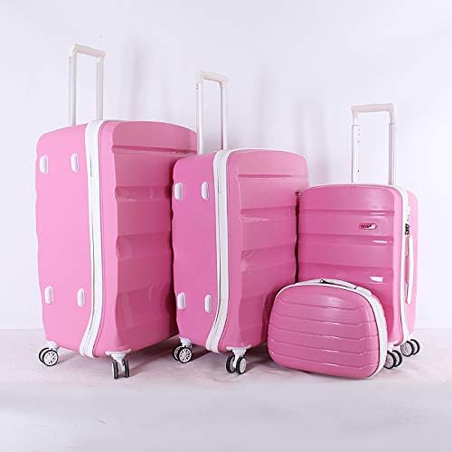 Rivera Luggage Trolley Bags Set, 4 Pcs With 4 Wheels, Pink 649 price