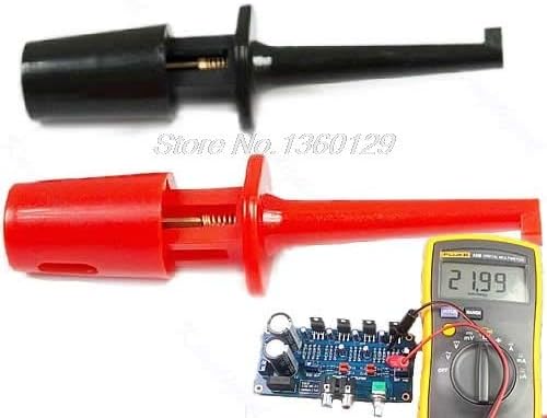 BIN BON - 1 Pair Single Hook Clip Test Probe Mini Grabber For Multimeter New S08