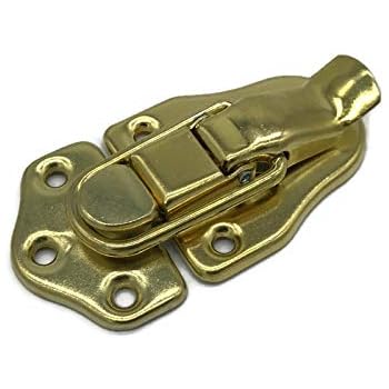 Brass Finish Medium Toggle Trunk Drawbolt Closure Clasp Latch | Lock for Chest Suitcase, Jewelry Box, Steamer Trunk & Other Antique or Modern Furniture | D-3924 (6)