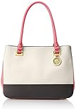 Anne Klein New Recruits Satchel Lg, Bone/Black/Tulip