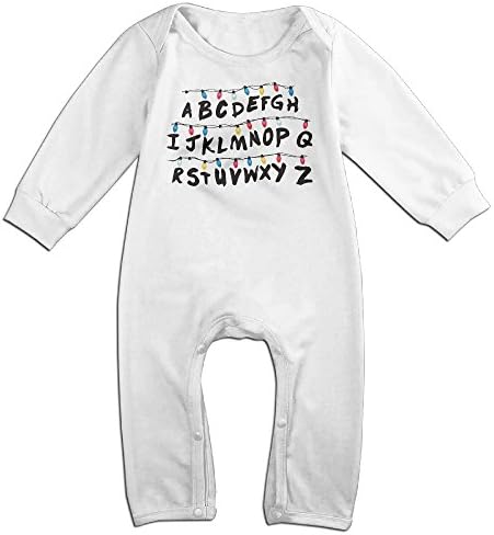 Infant Alphabet Wall Unisex Baby Onesie Jumpsuit Long-sleeve White 24 Months