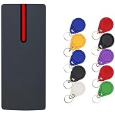 No Relay Proximity Card Reader Wiegand 26/34 Bit Output Door Access Control 13.56Mhz Card Reader Waterproof IP68 with 10 Color Key (UP002MF-10Keys)