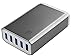LAX Gadgets SmartPower 5 (40W 5-Port USB Wall Charger) Multi-Port USB Charger with Foldable Plug for iPhone 6s / 6 / 6 Plus, iPad Air 2, Galaxy S6, Note 5 and More (Gray)