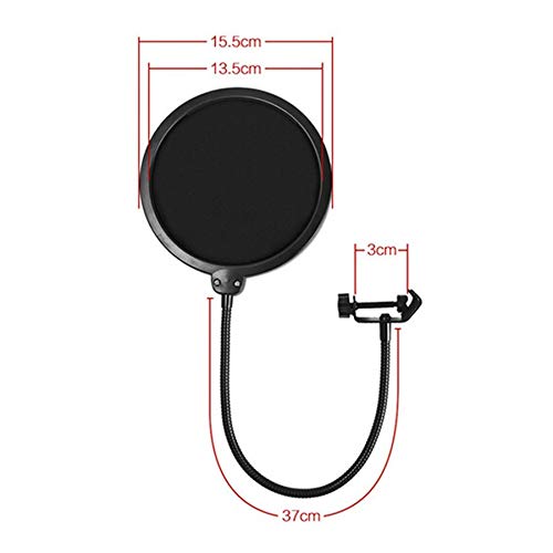 HeroStore Microphone Parts Studio Pop Filter Singing Windscreen Shield Pod Cast Dual Double Layer Mask Anti Mic Metal Studio Pop Filter