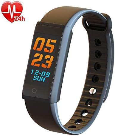 Fitness Tracker with Heart Rate Monitor,Activity Tracker with Blood Pressure Monitor Smart Wristband,Waterproof Touch Screen Watch for Android and iOS Smartphone,Black