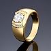 YiLinger Exquisite Men Jewelry Gold Plated Classic Cubic Zirconia Wide Band Rings Size 10