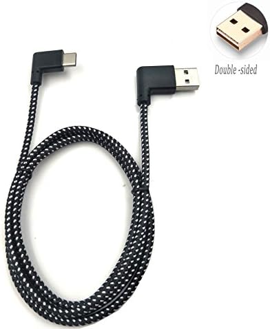 Exuun 3.3ft/1M Angle USB C Cable, 90 Degree USB Type C Male to USB 2.0 Type A Male Fast Charging Extension Dual Angle Double-sided Plug Cable for Samsung Galaxy Note 8 S9 S8 plus, New Macbook