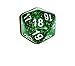 Green Translucent Glitter d20 Initiative Advantage Die for Role-Playing Games. 20 Sided RPG Dice