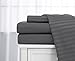Deluxe Home Queen Size Charcoal/Stone Classic Sateen Dobby Stripe Sheet Set