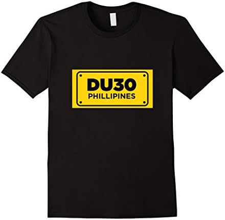 Men's DU30 Philippines Yellow License Plate Duterte Pride T-Shirt XL Black