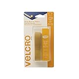 VELCRO Brand for Fabrics | Permanent Sticky Back Fabric Tape for Alterations and Hemming | Peel and Stick - No Sewing, Gluing, or Ironing | Cut-to-Length Roll, 24 in x 3/4 in, Beige