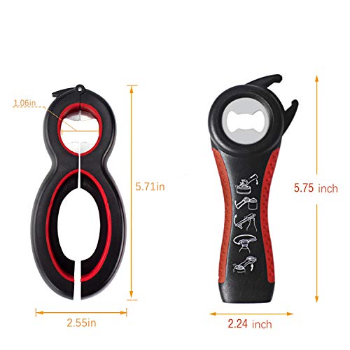 Multi Bottle Opener, (6 in 1 + 5 in 1 Set) Jar Opener for Seniors with