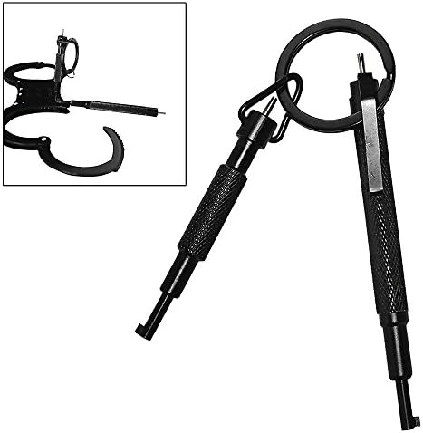 VANEKR 2 in 1 Universal Swivel Key, Lightweight Black Metal Tactical Keys Swivel Key w/Pen Clip Keyring For Hand Cuff Handcuff