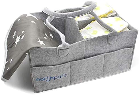 Northparc Diaper Caddy | Diaper Bag | Organizer for Changing Table | Large Portable Car Travel Organizer for Wipes and Toys | Registry and Shower Gift Must Have