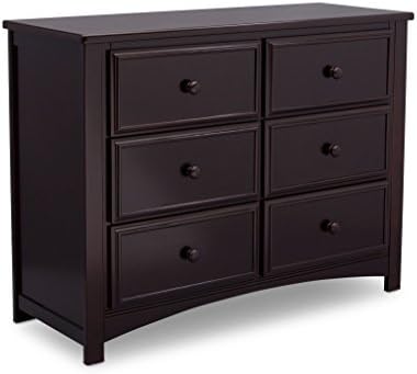 Delta Home6 Drawer Double Dresser for Bedrooms, Apartments, Small Living Spaces, Dark Chocolate (Brown)