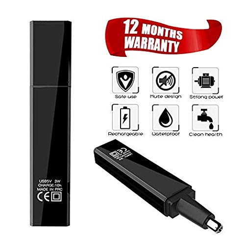 Nose Hair Trimmer Professional Waterproof Ear and Nose Trimmer 4 in 1 USB Rechargeable Nose Trimmer for Men fashionable Electric nose hair clippers Men Women(Black)