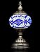 Mosaic Lamp-Handmade Turkish Mosaic Table Lamp with Mosaic Lantern,Bronze Base,Unique Table Lamp for Room Decoration(Blue)-A8