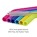 tifanso Reusable Silicone Drinking Straws - 14 Pieces Big Size Flexible Straws Including Cleaning Brushes Compatible for 20 and 30 oz Tumblers RTIC/Yeti, Extra Long Bendy Straw, No Rubber Taste