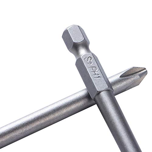 Hymnorq 9pc Phillips Crosshead Screwdriver Bits Set - Quick Release 1/4” Hex Shank for Easy Attachment - Solid S2 Steel Alloy, Magnetic Tip, 100mm Long - Fit All Standard Bit Holders & Power Tools - Thumbnail 5
