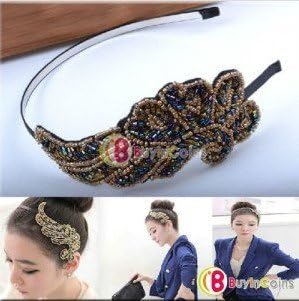 Women Stylish Fashion Cute Trendy Bling Angel Beads Wing Headband Hair Band Gift[11237|01|01]