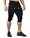 YSENTO Men's Cotton Casual 3/4 Jogger Running Capri Pants Below Knee Gym Workout Shorts Zipper Pockets