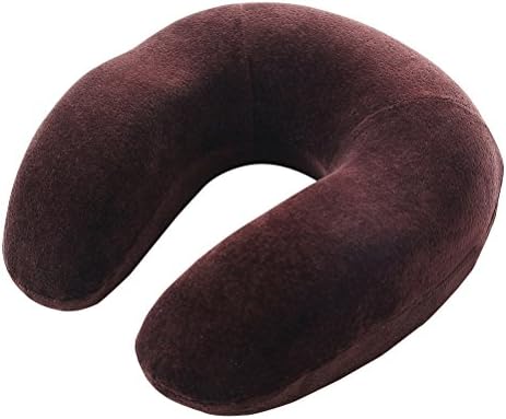 Cottile Memory Foam Neck Pillow for Travel and Office Use(Coffee)