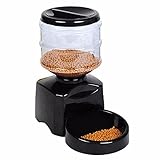Fitiger Automatic Feeder Cat Feeder Electric Pet Dry Food Container with LCD Display for Dogs Cats Puppy Kitty