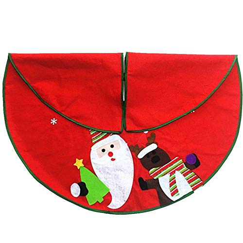 Junbuoom Newest Non-Woven Apro Red Tree Skirt Christmas Tree Skirt Christmas Supplies Christmas Decor Santa Claus Tree Skirt