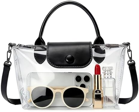 KKXIU Clear Crossbody Bags for Women Stadium Approved Vegan
