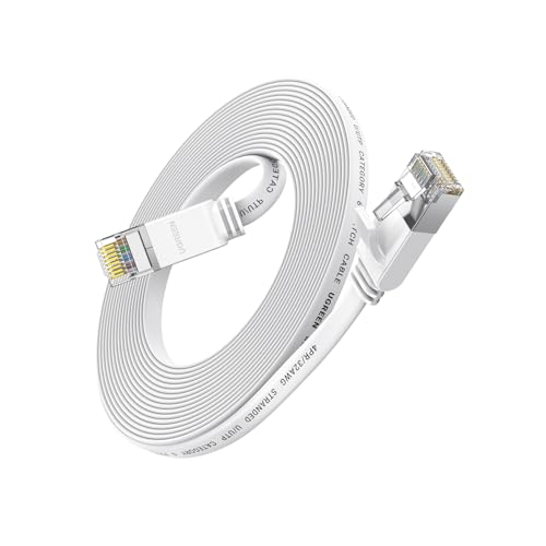 UGREEN Ethernet Cable Cat6 10M Gigabit Flat Network Coed 1000Mbps High-Speed Shielded Internet Cable RJ45 Ethernet Wire Patch Compatible for Laptop, PC, PS5 PS4, TV, Modem, Router, Hub, Switch
