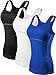 Neleus Women's 3 Pack Dry Fit Compression Athletic Tank Top,3 Pack:Black,White,Blue,Small