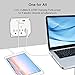 Multi Plug Outlet, 3 Outlet 2 USB Port Wall Charger with Universal Travel Adapter, 250V to 110V Voltage Converter for US/UK/EU/AU/CN/JP Worldwide Plug Adapter (White)