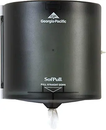 SofPull Large High-Capacity Centerpull Paper Towel Dispenser by GP PRO (Georgia-Pacific), Translucent Smoke, 58201, 1 Dispenser, 10.875” W x 10.375” D x 11.5” H
