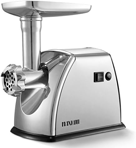 Maxkon Electric Meat Grinder, Stainless Steel Mincer with Cutting Blade, Grinding Plates, Kubbe and Sausage Stuff Makers - ETL Approved 1600 Watts Max